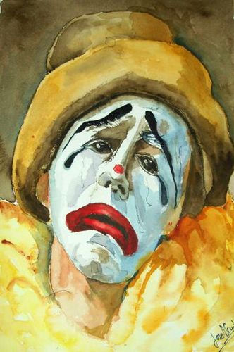 Payaso.- Watercolour Paper Portrait