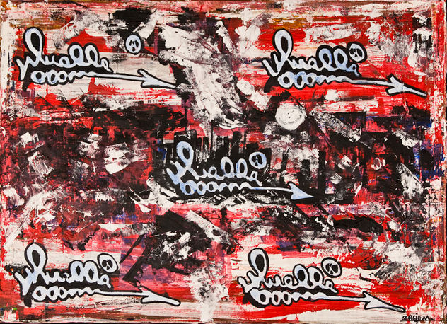 PINTURA ACRILICA AUTOR SERGIO M DEDICADA A MUELLE (GRAFFITI)