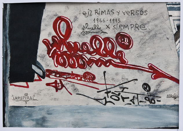PINTURA ACRILICA AUTOR SERGIO M DEDICADA A MUELLE (GRAFFITI)