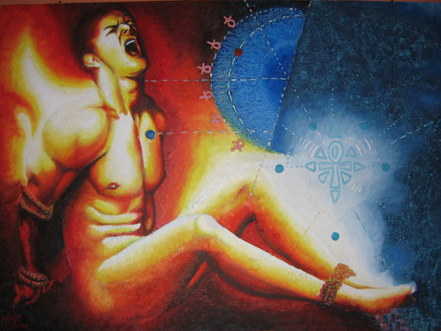 luna de fuego Mixed media Panel Nude Paintings