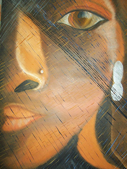 mujer Acrylic Paper Portrait