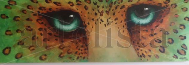 Mirada felina Oil Canvas Animals