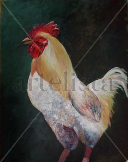 El gallo Óleo Otros Animales