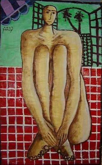 sobrecogida 2 Oil Paper Nude Paintings