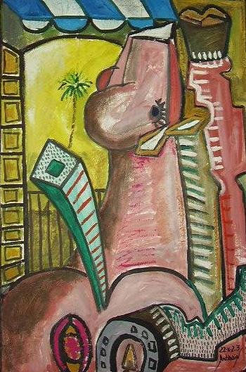 un caballo rosado al amanecer