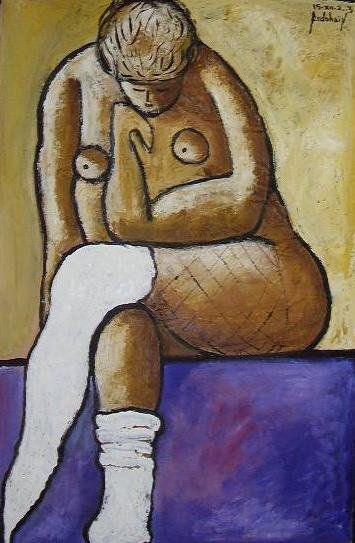 desnudo con medias blancas