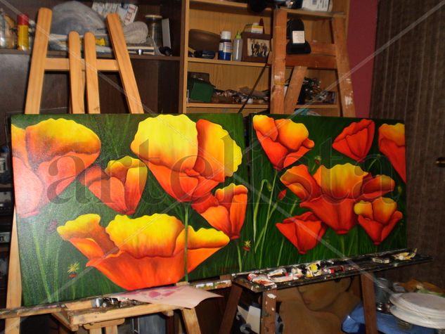 amapolas san juan Oil Canvas Landscaping