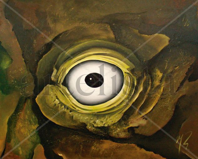 El ojo del dinosaurio Acrylic Canvas Animals