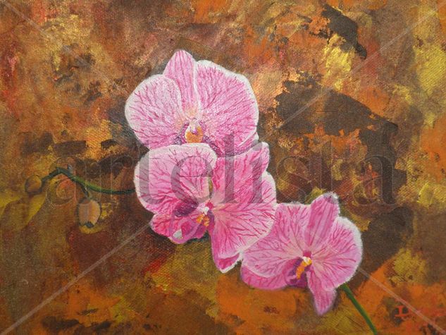 Orquideas Acrylic Canvas Floral Painting