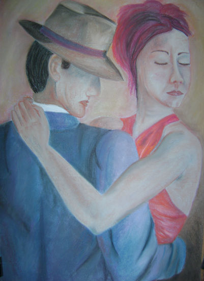 Tango Malevo Pastel Card Figure Painting