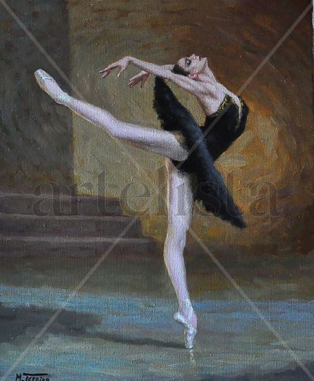 El cisne negro I Oil Canvas Figure Painting