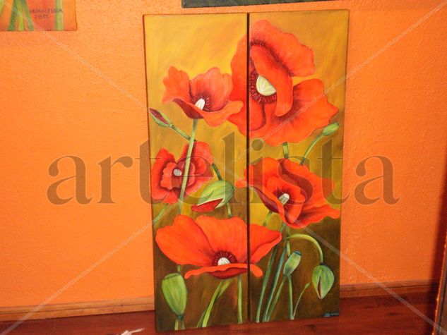 amapolas de mi jardin Oil Canvas Landscaping