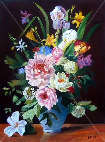 fleurs Oil Canvas Floral Painting