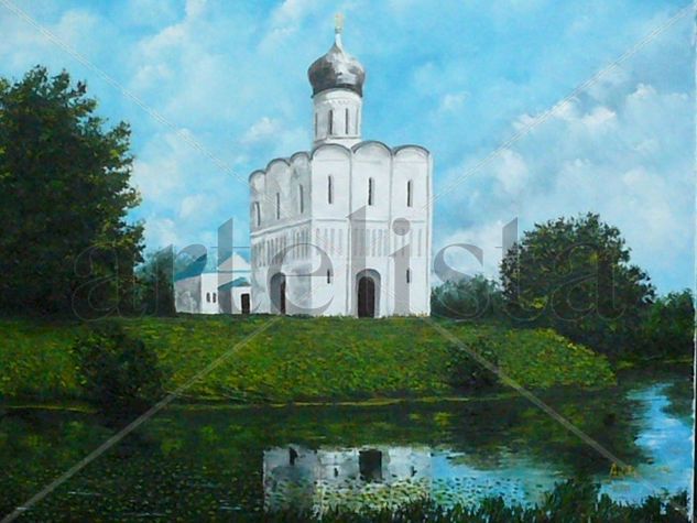 Iglesia de la Intercesión de la Nerl Oil Canvas Landscaping