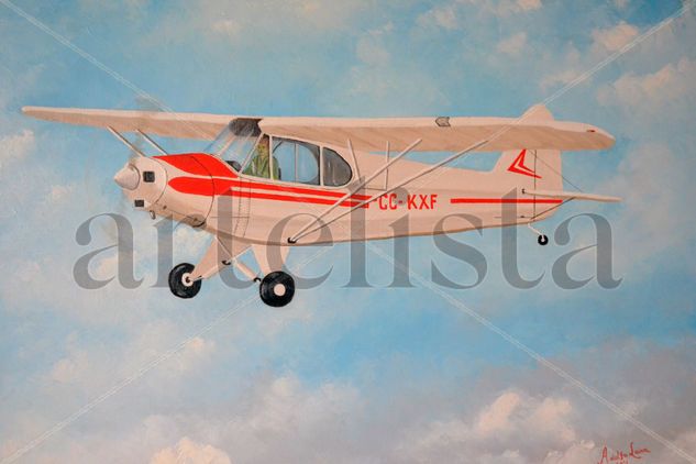 Piper  PA-18 Oil Canvas Landscaping