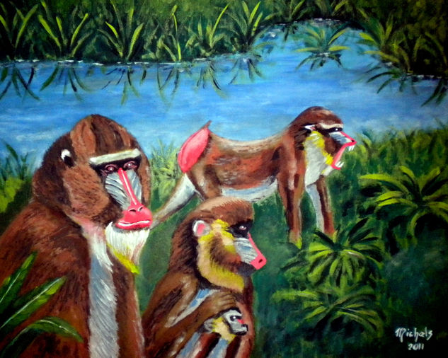 Mandrille Acrylic Canvas Animals