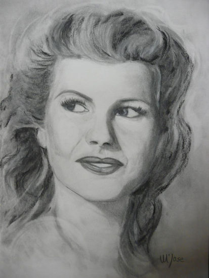 Rita Hayworth Charcoal