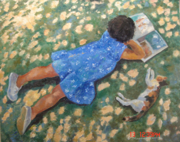 la niña y el gato