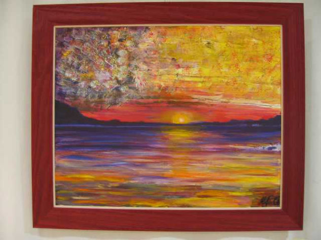 El OCASO Óleo Lienzo Paisaje