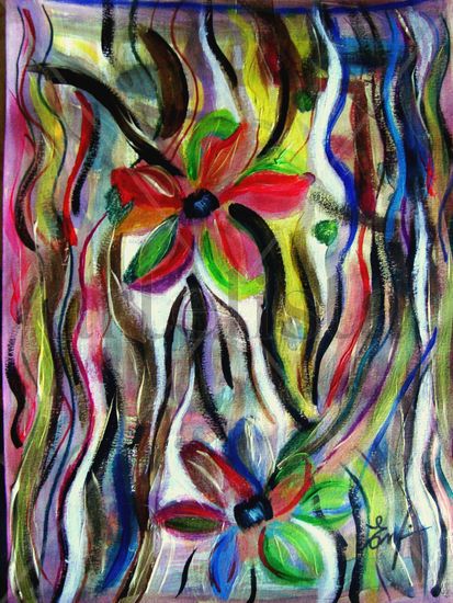 NINFEAS Acrylic Paper Floral Painting