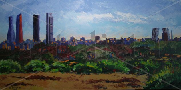 Madrid Torres desde el Norte Acrylic Panel Landscaping