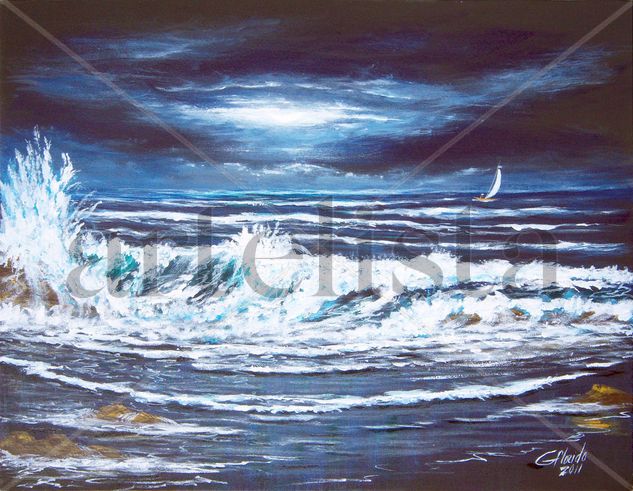 ROMPIENTE Acrylic Canvas Marine Painting