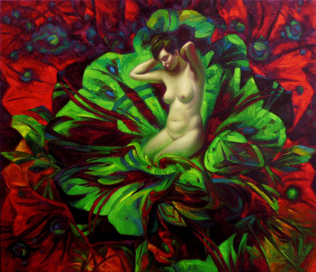 Flor de Amor Oil Canvas Nude Paintings