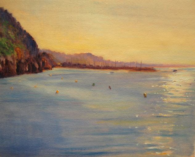 Vista de Port Ginesta desde El Garraf Oil Canvas Marine Painting