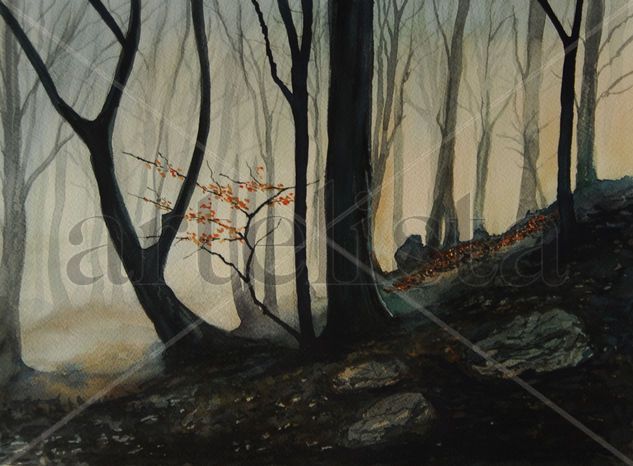 Bosque con Niebla Watercolour Paper Landscaping