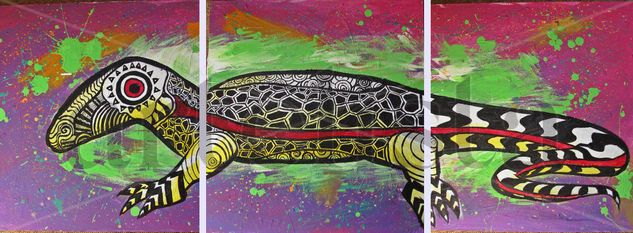 Lagarto Mixed media Panel Animals