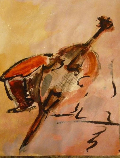 Memorias de Violonchelo 60x22cm Media Mixta Lienzo Otros