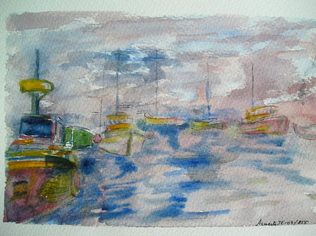 Bruma en el Puerto Watercolour Paper Landscaping