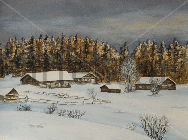 Dorados con la Nieve Watercolour Paper Landscaping