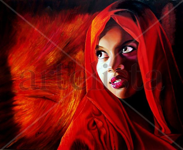 Only for your eyes Oil Canvas Portrait