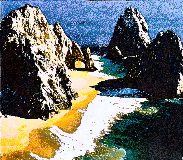 Cabo Arco 2 Watercolour Card Landscaping