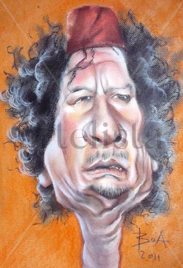 Gaddafi Pastel Cartulina Figura