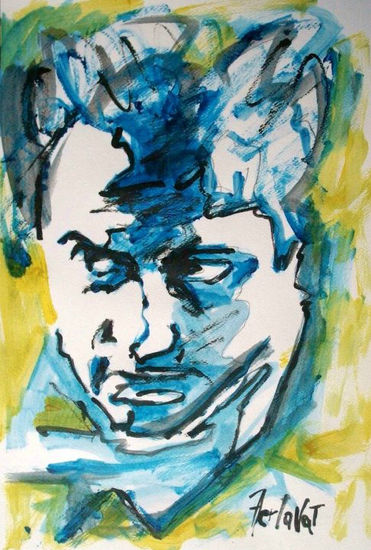 Fellini Acrylic Paper Portrait