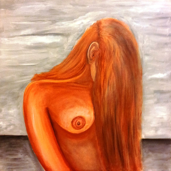 La pelirroja Acrylic Canvas Nude Paintings