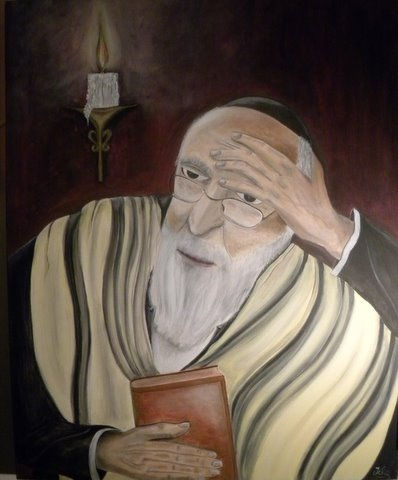 rabbi Acrylic Canvas Figure Painting