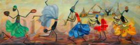 La fiesta II Oil Canvas Figure Painting