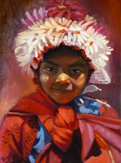 niña del campo Oil Canvas Landscaping