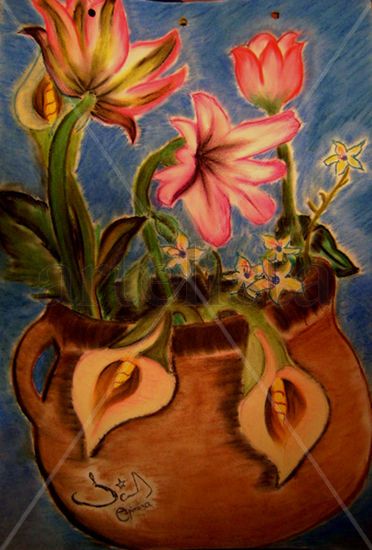 Arreglo de Flores Pastel Card Floral Painting