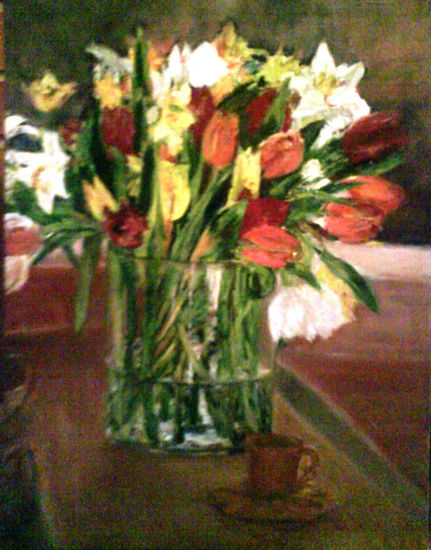 Florero Oil Canvas Floral Painting