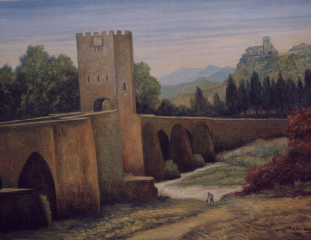 Puente de Frias (Burgos) Óleo Lienzo Paisaje