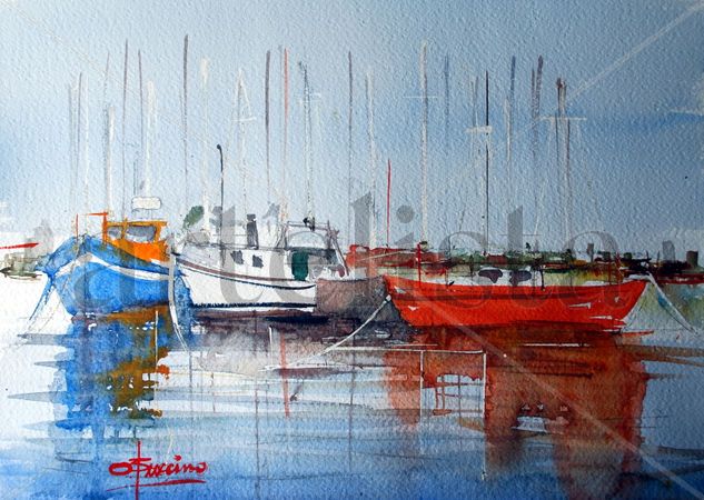 marina puerto Watercolour Paper Marine Painting