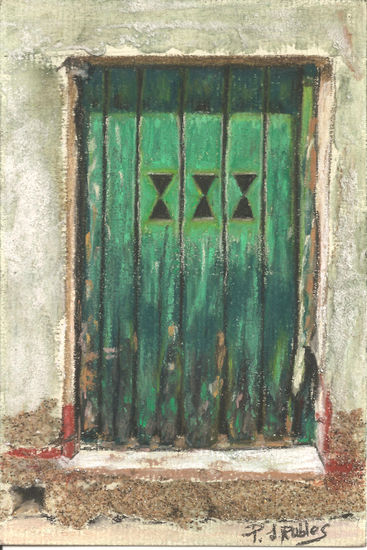 Puerta vieja establo Pastel Paper Others