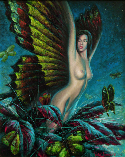 Mariposa de noches Óleo Lienzo Desnudos