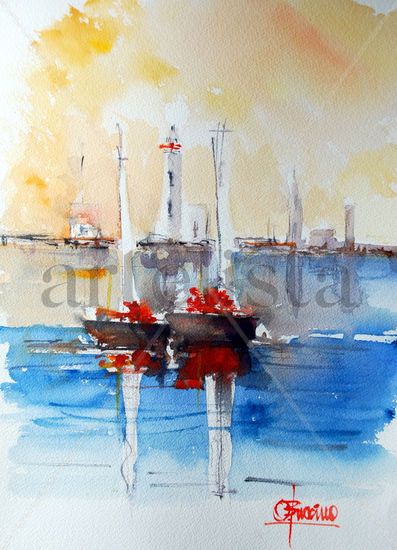 veleros Watercolour Paper Marine Painting