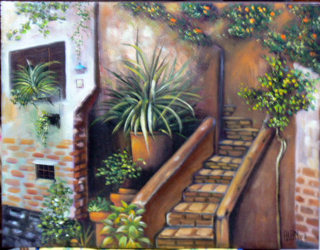 EL PATIO ANDALUZ Oil Canvas Landscaping