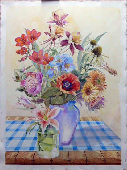 EL RAMO IMPOSIBLE DE FLORES DE MI AMIGO MANOLO Watercolour Paper Floral Painting